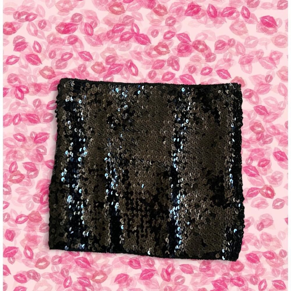 Women's Black Sequin Tube Top